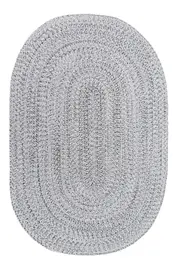 Tula Grey Oval Indoor Outdoor Rug - Flat Weave, Low Profile, Tightly Woven, No Pile, Durable Texture
