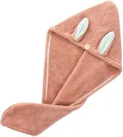 TOGEVAL 1Pc Rabbit Ear Hair Drying Towel Quick Drying Bath Hat for Home Use Non Damaging Hair Care for Daily Use Gym and Travel