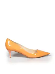 Orange Patent Leather Pumps