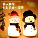 【富樂屋】雪人造型七彩音樂小夜燈