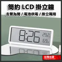 在飛比找樂天市場購物網優惠-【辦公好物】電子鐘 時鐘 掛鐘 LCD 白色 時鐘掛鐘 數字