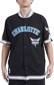 [Pro Standard] Mens NBA Charlotte Hornets Classic Chenille Button Down Black/Gray 3XL
