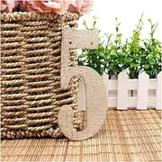 Bunting Flags 1pcs Jute Burlap Number Love Bunting Vintage Hessian Love Heart Banners Flag for Wedding Birthday Party Decoration Bunting (Size : Number 5)