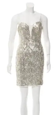 Aidan MattoxSequined Strapless Dress w/ TagsSize: XS | US 2