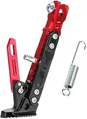 Stand Pad Motorbike Bicycle Adjustable Metal Foot Side Stand Motorcycle Kickstand Kick Bracket Supportor Motorcycle Accessories Lift Stand(Red)