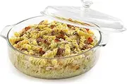Libbey Baker's Basics Glass Casserole Dish with Cover Tableware 96 oz 3-Quart Dish w/Cover