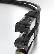 LINKUP – [40Gbps Certified] Cat8 Ethernet Patch Cable Double Shielded┃2000MHz (2GHz) Cat8.1┃Future Proof LAN Wires Compatible with Cat7A, Cat7, Cat6A, 25G, 10G, 1G Network [Black] - 50ft (15M)