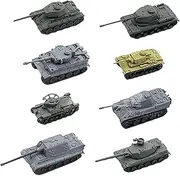 8Pcs DIY 1: 144 Tank Model Miniature Assembly Model for Kids Professional Decoration Accessories Versatile Collection