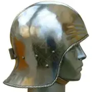Medieval Knight German noble open sallet Helmet preowned leather armor knight