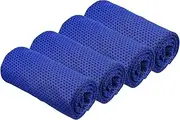 uxcell Cooling Towel 40"x12", 4 Pcs Ice Towel for Neck and Face, Soft Breathable Chilly Sweat Absorbing for Yoga Sports Camping Fitness Running Golf, Dark Blue