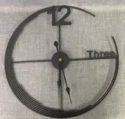 Metal Retro Minimalist Modern Wall Clock, Black 24" - New