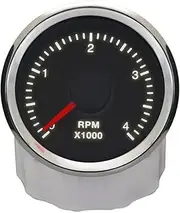 ELING 52mm WiFi Tachometer 0-4000RPM for ATV Tractors Ships 9-32V with White Yellow Backlight (Black+Stainless Steel, 0-4000RPM)