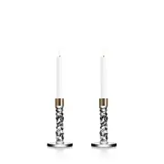 Orrefors Carat Low Candlestick Pair