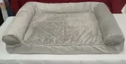 Furhaven Pet Dog Bed - Orthopedic Faux Fur and Velvet Traditional Sofa-Style ...