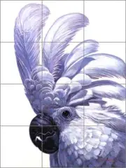 Ceramic Tile Mural Backsplash White Tropical Bird Cockatoo Wildlife Art JWA002