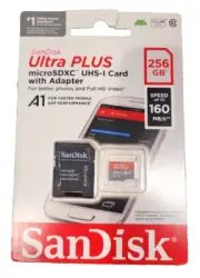 SanDisk Ultra Plus MicroSDXC UHS-I Memory Card with Adapter 256GB - New