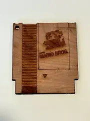 Super Mario Bros Retro Game NES Cartridge Wooden Ornament