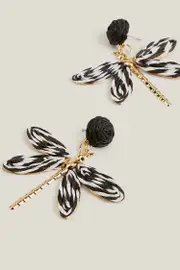 Cupshe Whimsical Flutter Gold-Tone Earrings - Black,F