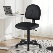 VECELO Small Office Chair, Computer Desk Chair Low-Backrest Set of 1, Black