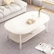Coffee Table, Living Room Wood Table, Sofa Side Table, Office Tea Table, Bedroom Table A32 (J White, 80X40X42CM)