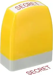 uxcell Secret Notice Stamp Self Inking, Red Ink Office Stamps Pre Inked Message Stamp Refillable Business Stamp, Yellow