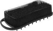 CANIGHT Beard Brush Tactile Brush Black Sponges Silicone Body Scrubber Women Soft Silicone Body Scrubber Bath Brush with Beard Scrubber Dish Brush Black Beard Brush for Men Mens Loofah