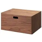 MUJI STACKABLE WOOD CHEST 1 RECTANGULAR DRAWER WALNUT 14 x 7 x 11 in FedEx