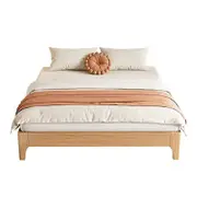 Dino Queen Timber Bed Base - Natural