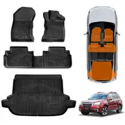 3D Floor Mats Boot Liner Set for Subaru Forester 2012-2018 All Weather Heavy Duty Cargo Car Trunk Luggage Tray