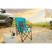 High Back Heavy Duty Lawn Chair Support, Portable Collapsible Chair w Cup Holder