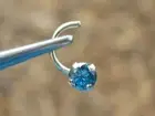 2.6mm 14K YELLOW GOLD REAL BLUE DIAMOND NOSE SCREW RING CERTIFICATE AUTHENTICITY