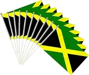 10 PCS Handheld Jamaica Flag,8.5×5.5 Inch Hand Held Mini Jamaican Flags Banner For Indoor Outdoor Parade Waving The Tlag and Shouting