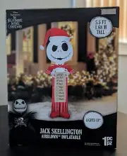 Nightmare Before Christmas 5.5 Ft Jack Skellington with Wish List Inflatable NEW