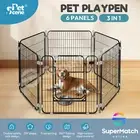 Dog Kennel Cage Cat Enclosure 6 Panel Pet Fence Puppy Pen Rabbit Playpen Crate
