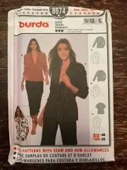 Burda 8674 UNCUT Sewing Pattern, Misses' Jacket, Size 10-22