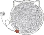 Round Cat Scratching Mat - Horizontal Floor Pad with Toy, Durable Fabric | Pet Bed and Furniture Shield for Wall, Couch, Carpets, Sofas, Promotes Active Play and Protects Home Surfaces