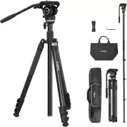 SmallRig 75" Video Camera Tripod Monopod with Leveling Base Fluid Head 4475