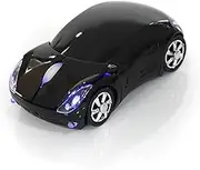 ASHATA 2.4G Car Mouse With USB Receiver 1600DPI Optical for PC Computer Laptop Tablet, High Cute for Win XP/Win7/ME/2000/Mac OS (Black)