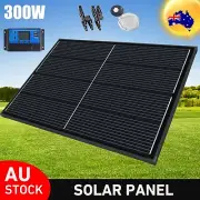 12V 300W Solar Panel Kit Mono Fixed Home Caravan Camping Charging 30A Controller