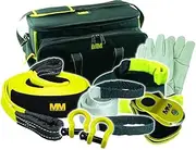 Mean Mother 4X4 Recovery Snatch Strap Kit 8-Pieces, 8,000 Kg Minimum Breaking Strength - MMKIT02