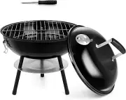 Hasteel 14" Charcoal Grill Mini Kettle BBQ w/ Dual Venting Portable for Camping.