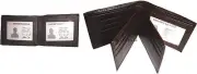 2 Men's Wallet. Soft Leather 9 Card Holder 3 ID windows Billfold Wallet Brd New