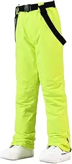 QIULAO Strap Ski Trousers for Men and Women, Waterproof Snow Pants, Warm and Thick, Removable Straps, Support Single Board and Double Board, Outdoor Mountaineering Couple Pants