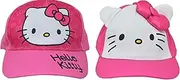 [Accessory Innovations] Combo Hello Kitty Sky Blue Tone Rainbow and Big Face Pink Baseball Cap Hat, Blue, 5-14 Years