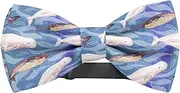 [KAWAMOUSE] Adjustable Pre-tied bow tie for toddler Boys (Beluga Narwhal Watercolor Pattern) Elegant Cute Bowties for Dogs Cats Pets, Pattern as Shown