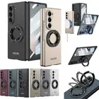 For Samsung Z Fold6 Magnetic PC anti-peeping Screen Protector Mag Safe Case+Ring