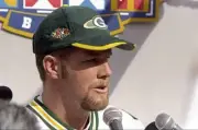 Quarterback Brett Favre Green Bay Packers at a press conference fo- Old Photo