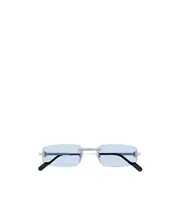 Cartier Rectangular Rimless Sunglasses 57,One size Blue