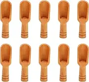 Suesacy 10PCs Wooden Mini Scoop Salt Sugar Coffee Spoon Kitchen Cooking Tool