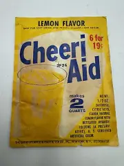 Vintage 1950s Cheeri-Aid Drink Lemon Flavor Ann Page Package NOS